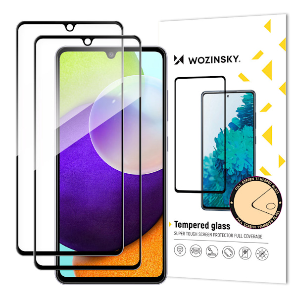 Super slidstærkt hærdet glas til hele skærmen med ramme Samsung Galaxy A33 5G sort SÆT med 2 stk.