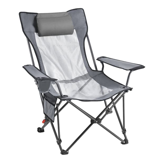 Fällbar campingstol, 4 positioner, fotstöd, 220 lb