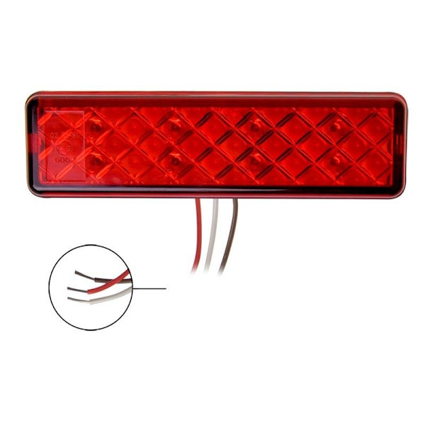 Takavalo 12/24V 2 toimintoa 135x38mm LED pidikkeellä musta läpipainopakkauksessa