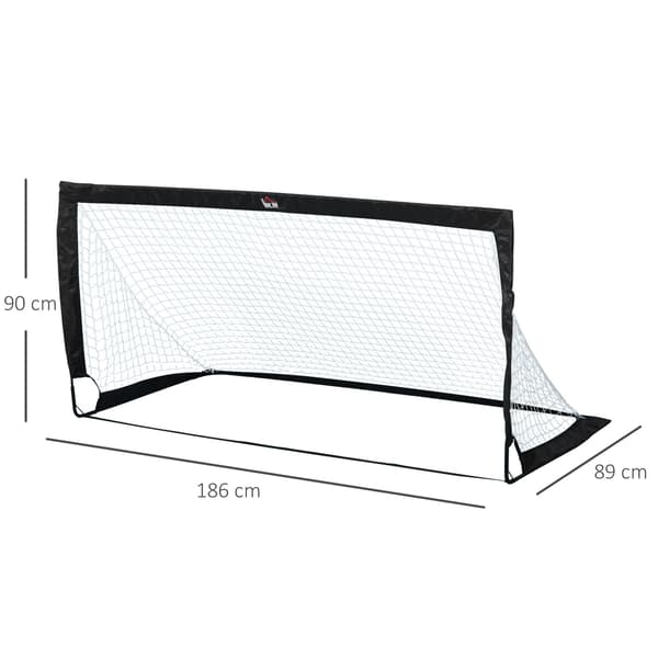 Fodboldmål Sæt Med 2 Minimål, Foldbare Lavet Af Stål Og Tetrolon, Sort, 186X90X89 Cm
