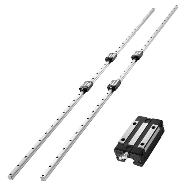 20 mm lineær skinneføringssæt, 2 x 2000 mm skinner, 4 blokke