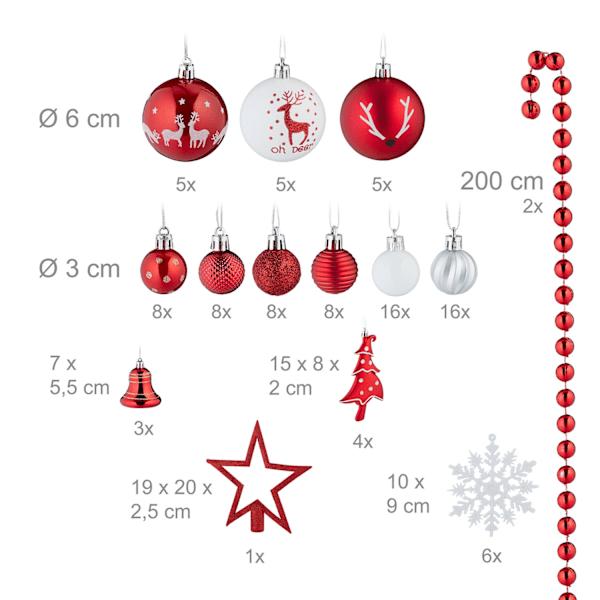 Julgranskulor i set om 103 st