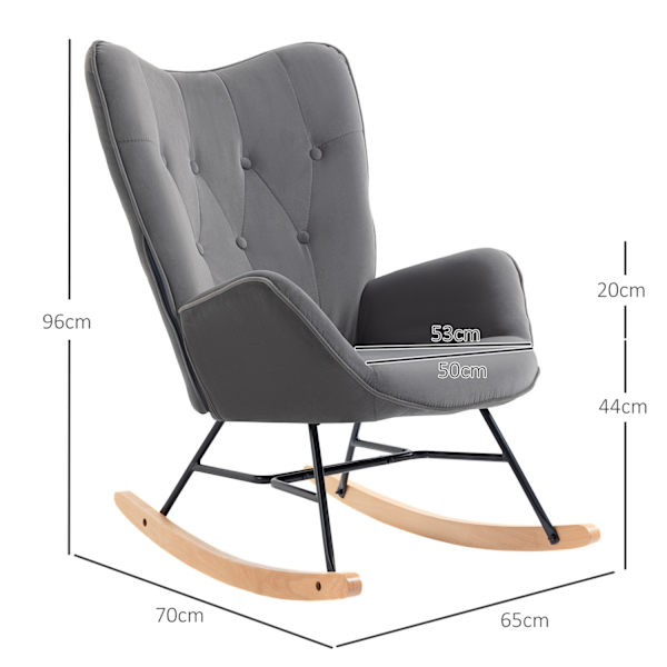 Gyngestol Med Stålstel Polstret Afslapningsstol Lænestol Stol Stue Stol Lounge Med Polstret Sæde Fløjlslignende Polyester
