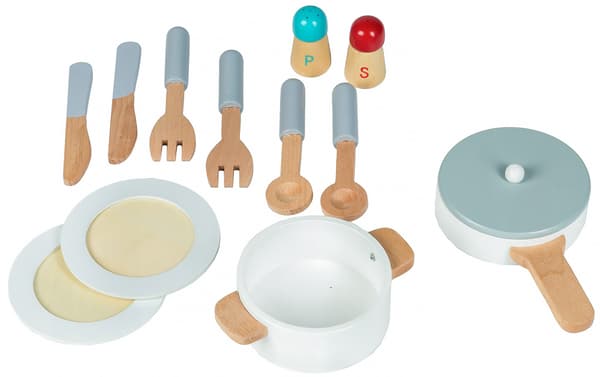 Trälekök för barn med extra tillbehör, ECOTOYS