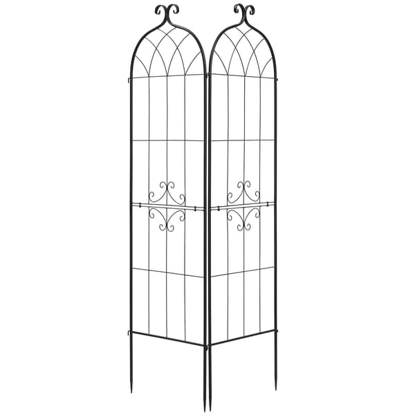 Trädgårdsrospaljé, 2-pack stål 180 x 52,5 cm