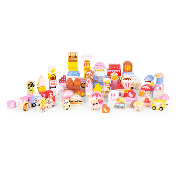 Pedagogiskt träblockset - Candy city 116 st.