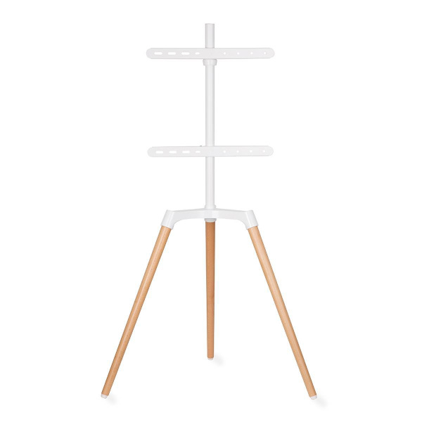 TV Gulv Stand | 50 - 65 " | Maksimal vægt: 35 kg | Scandinavian Design | Kan drejes | skrid rem | Snap-lock | Aluminium / Stål | Hvid