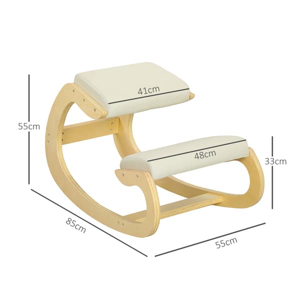 Ergonomisk knästol för hållning, gungdesign, kräm