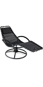 Liggestol med gyngefunktion, ergonomisk, antracit