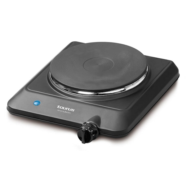 TAURUS El-komfur Single 1500W Sort, Rustfrit stål