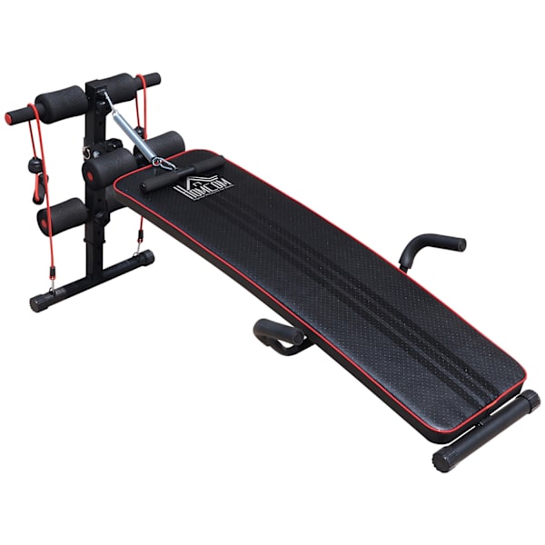 Abdominal Trainer -Harjoituspenkki Istumapenkin Vastusnauhat Säädettävät 120Kg Asti 37,5X55,5X50-68Cm