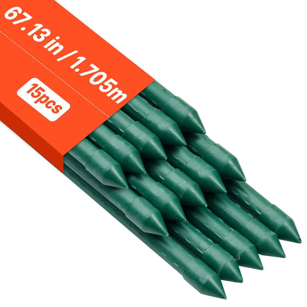Tomatpinnar, 15-pack, 67-tums PE-belagda stålpinnar