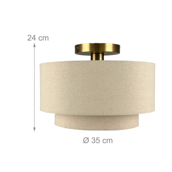 Loftlampe i linned, beige bronze, 24x35 cm