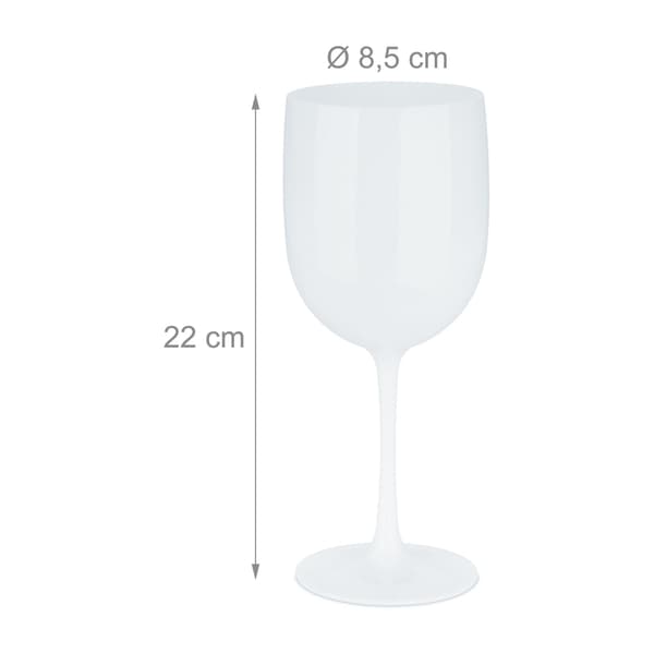 Vinglas i plast, sæt med 6 stk