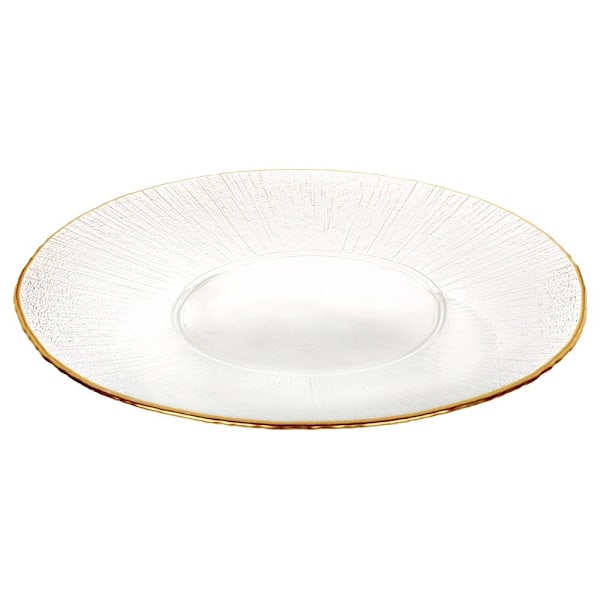 Middagstallerken lavvandet glas guldfad 30 cm