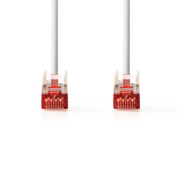 CAT6 Nätverkskabel | RJ45 hane | RJ45 hane | S/FTP | 7.50 m | Rund | LSZH | Vit | Label