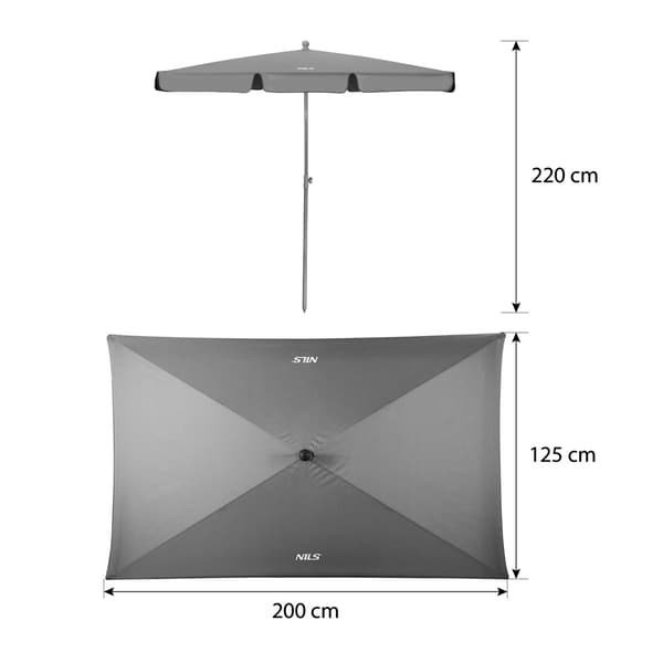 Haveparasol 220 cm, justerbar, UV-beskyttelse