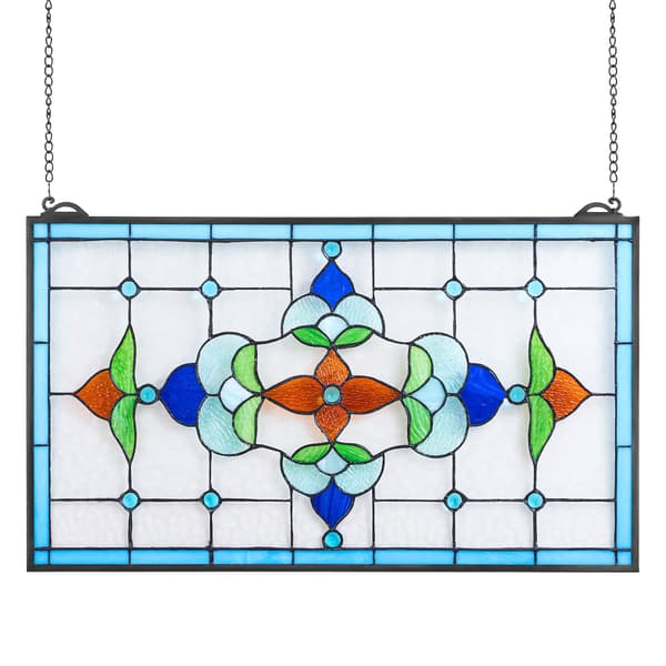 Fönsterpanel i målat glas, 664 x 402 mm, hängande kedja