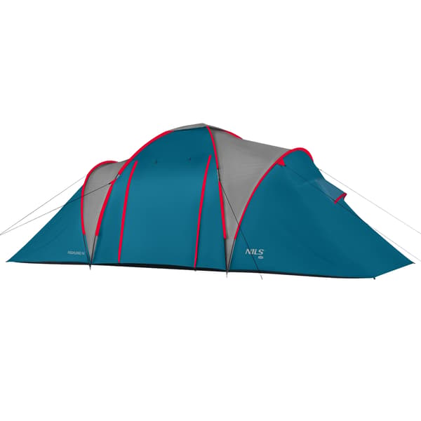 Campingtelt, blå/lysgrå, 4-personers