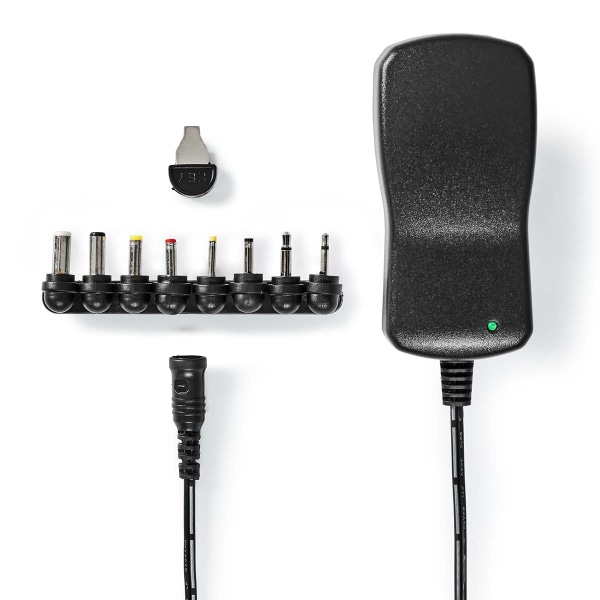 AC Yleisvirtalähde | 18 W | 3 - 12 V DC | 1.10 m | 1.5 A | 8 plug(s) | Musta