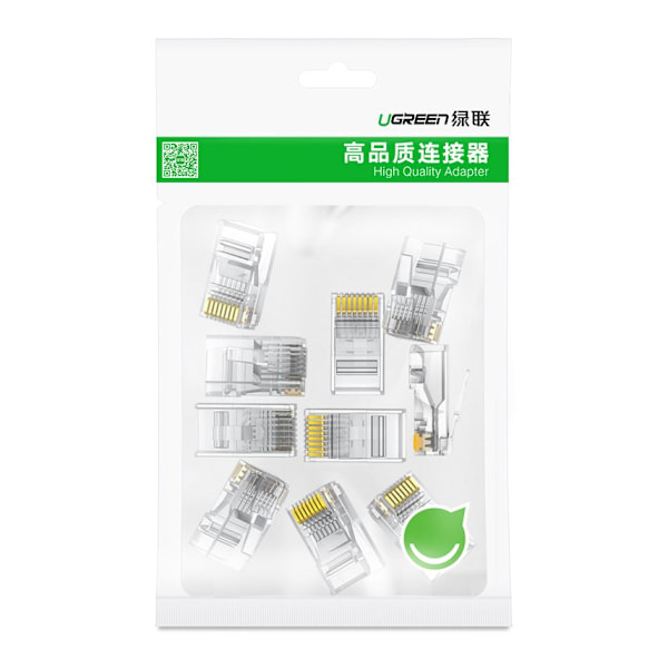 RJ45 tipprop 8P8C Cat 6 transparent SÆT med 100 stk