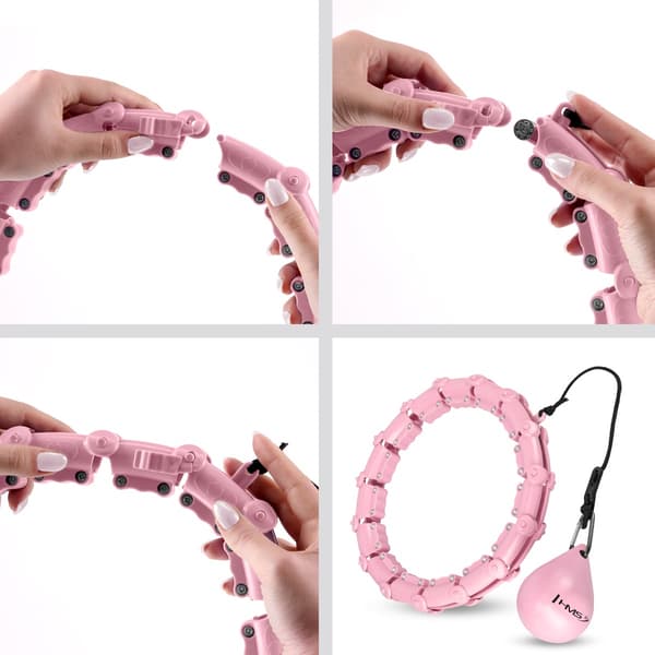 Viktad Hula Hoop med midjestöd, ljusrosa