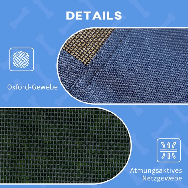 Pet Bed Outdoor Katos Korotettu Mesh Uv-Suoja Tummansininen Keskikokoiset Koirat