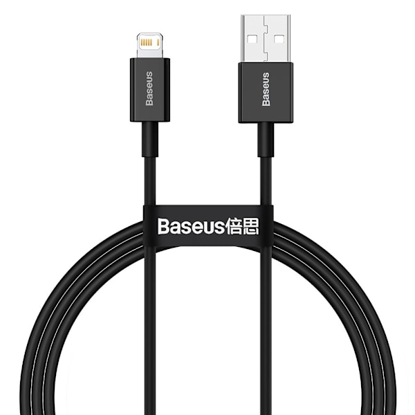 Superior kaapeli iPhone USB:lle - Lightning 2.4A 1m musta