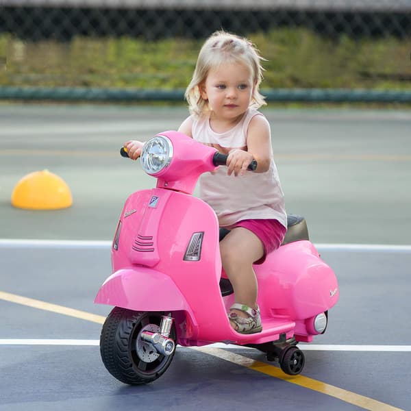 6V Rosa Elmotorcykel för Barn med Stödhjul