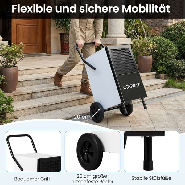 Kommerciel affugter 60 l/dag, pumpe, 200 m²