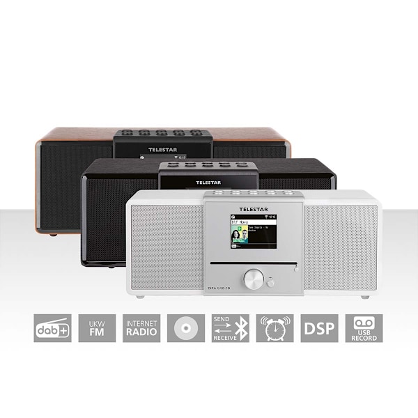 DIRA S32i CD EWF Multifunktionel stereoradio med cd-afspiller DAB+ / FM / Internet / Bluetooth Hvid