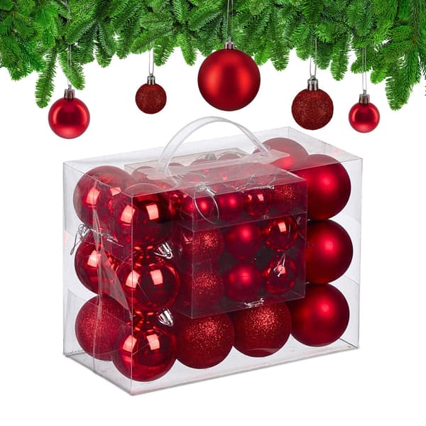 Julgranskulor set, matt/blank/glitterfinish