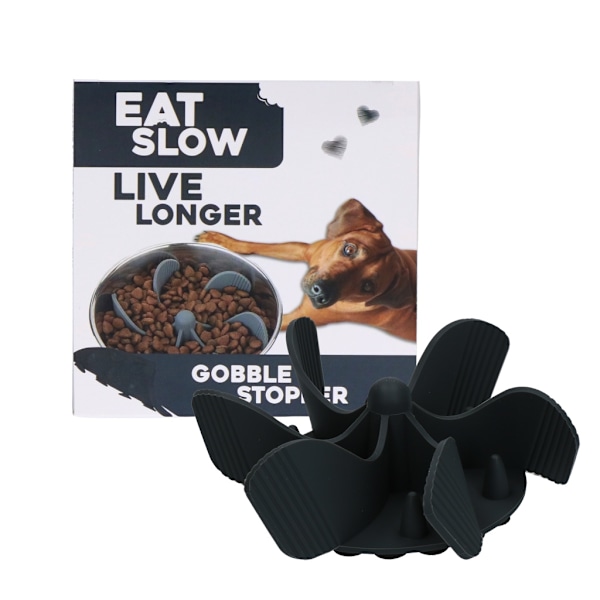 Ät Långsamt Lev Längre Gobble Stopper M Grå