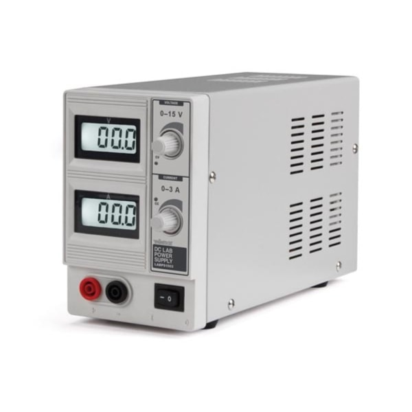Dc Lab Strømforsyning 0-15 Vdc / 0-3 A Max med dobbelt LCD-skærm