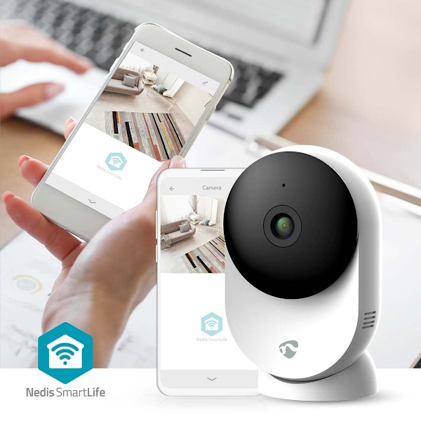 SmartLife inomhuskamera | Wi-Fi | 3MP Full HD 1296p | Cloud Storage (tillval) / microSD (ingår ej) / Onvif | Med rörelsesensor | Nattseende | Vit