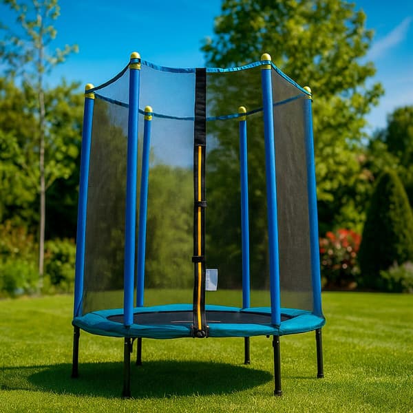 Børnetrampolin med sikkerhedsnet, 140 cm diameter