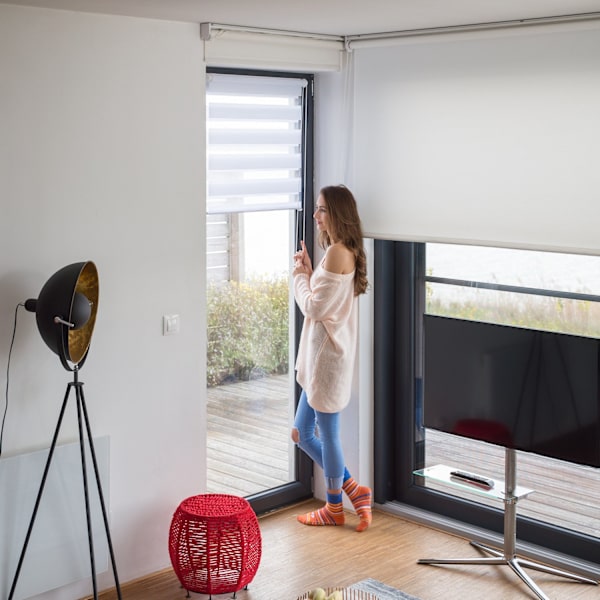 Dobbelt rullegardin Klemmfix uden boring i hvid