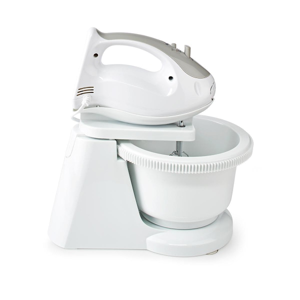 Hand Mixer | 200 W | 5-hastighedsindstilling | Turbofunktion | Dreje skål / 2 dejkroge / 2 piskeris | Grå / Hvid