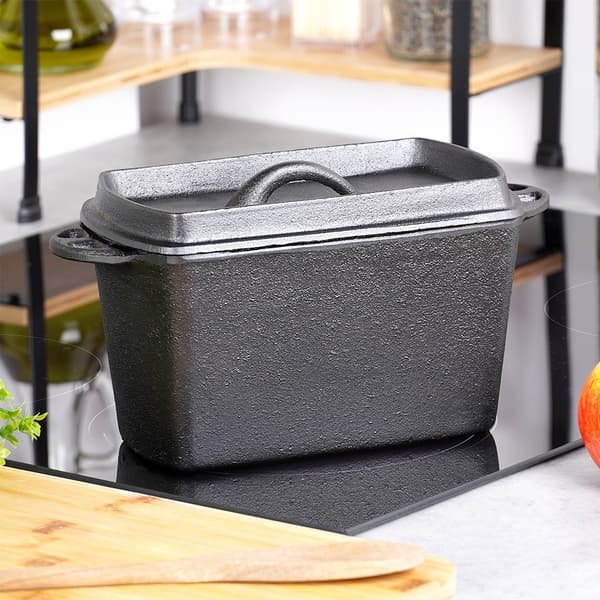 Støbejernsbrødform med låg, 27 cm, 2 L Kapacitet