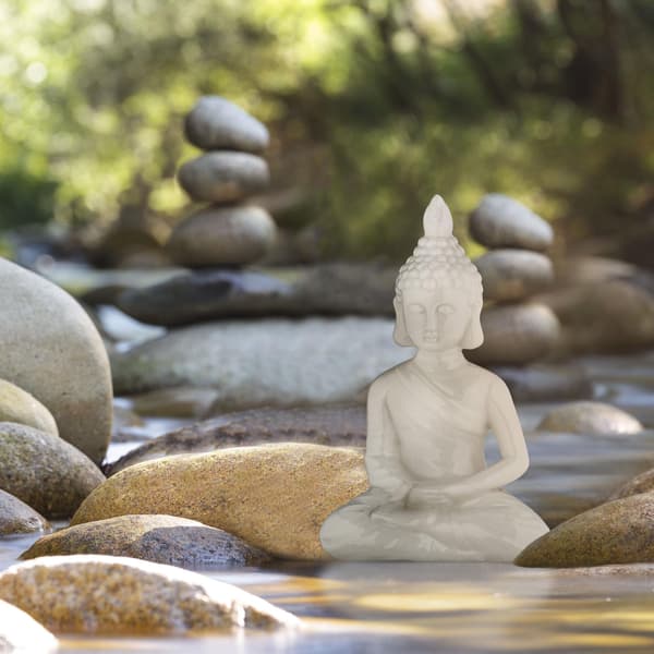 Hvid Buddha figur 17 cm