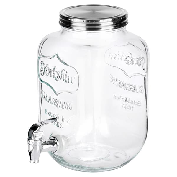 Glas drikkevaredispenser med hane, 4 liters kapacitet