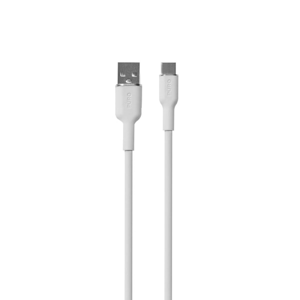 PURO ICON blødt kabel - Kabel USB-A til USB-C 1,5 m (hvid)