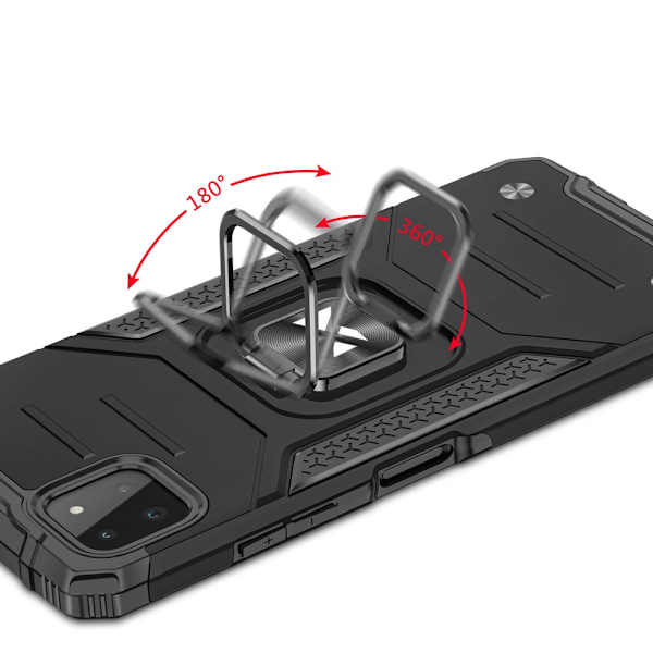 Armored case cover + magnetisk hållare för Samsung Galaxy A22 4G Ring Armor blå