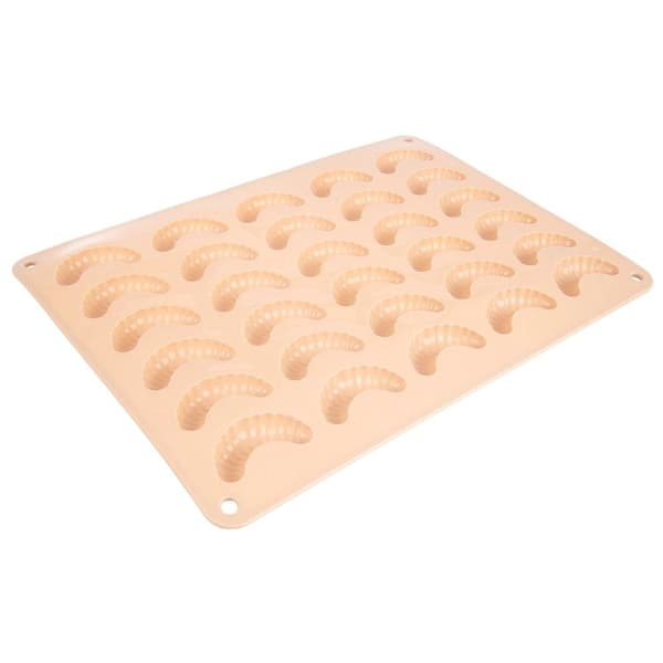 Silikonform i form av halvmåneformad kaka, beige, 34,5x24,5 cm