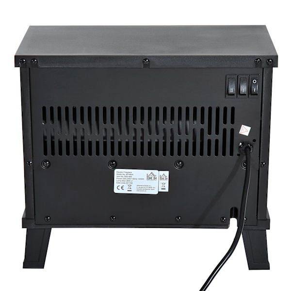 Sähkötakka Sähkötakka Takka Seisomatakka Liekkiefektillä 600/1200W, Metalli, Musta, 34X17X31 Cm