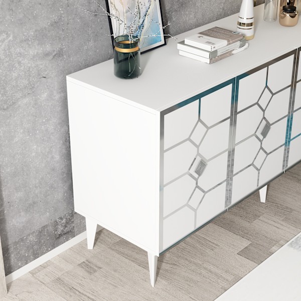 Konsol Cagla - Vit, Silver