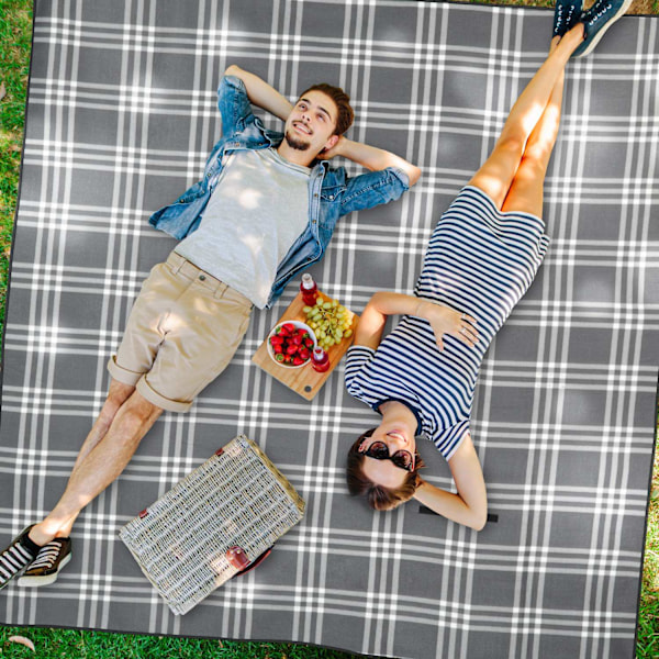 Picnictæppe 200 x 200 cm ternet