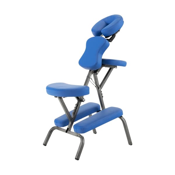 Bærbar, foldbar massagestol, justerbar højde, blå