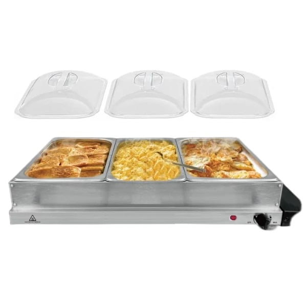Cheffinger CF-BW300: 3,5 liter 2-i-1-buffetvarmer + kogeplade