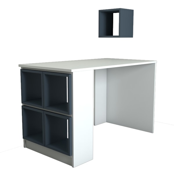 Study Desk Box - Hvid, Blå